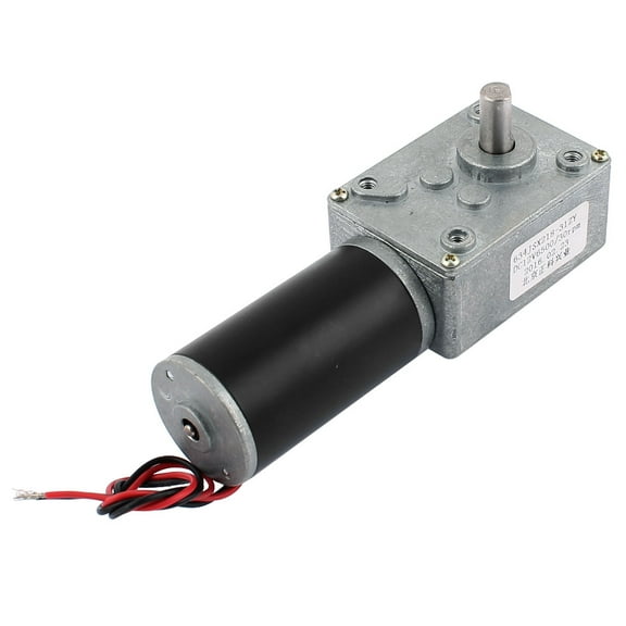 DC 12V 30RPM 8mmx14mm D-Shape Shaft Electric Power Worm Geared Motor
