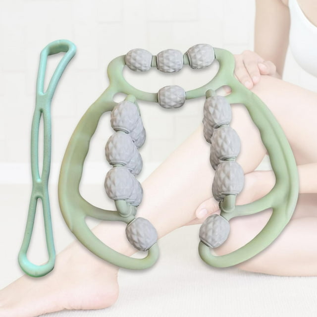 Colaxi Rouleau Relax à 24 Roues, Pinces Circulaires Robustes pour Jambes, Relaxant Musculaire, Rouleau pour Jambes, Outil de Massage pour Entraînement Physique, Exercice, Épaule, Vert