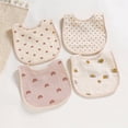 thumbnail image 1 of Juego de 4 unidades, bebé con broches ajustables, algodón suave y baberos absorbentes, 1 of 5