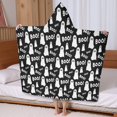 thumbnail image 5 of Halloween Ghost Boo Pattern Hooded Bath Towel，60"x35" for Ages 3 To 12 Kids, Quick Dry Lightweight Soft Microfiber Hood Beach Towel Cover Up for Kids, 5 of 7