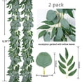 thumbnail image 1 of Juego de 2 piezas de guirnaldas de plantas artificiales, decoración de plantas falsas para celebraciones, bodas, jardines, interiores y exteriores, 1 of 5
