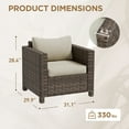 thumbnail image 4 of COOS BAY Lanai Chic Thickened rattan Patio Chair, Outdoor Wicker Furniture with Wide Armrest and Soft Cushions, 4 of 8