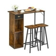 thumbnail image 7 of Small Bar Table and Chairs Set for 2, 3-Piece Bar Table Set with Storage Drawer & Shelf, Space Saving Table for Small Apartment, Living Room, Kitchen, Dining Room, 7 of 7