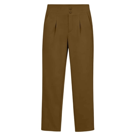 Costeam Womens High Waisted Straight Leg Ankle Pants with Side Slant Pockets Button Zip Belt Loops Stretch Wrinkle Resistant Tailored Smooth Drape Cropped Dress Trousers