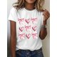 thumbnail image 2 of Women'S Valentine'S Day T-Shirt, Casual Crew Neck, 100%cotton, Knit Fabric, Pink Heart & Bow Print, Regular Length, Spring/Summer Collection Tee For Adult, Men, Women, Teen, Teenager, Adolescent, You, 2 of 8