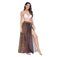 thumbnail image 2 of FORMRS Womens Long Sarong Beach Wrap Semi-Sheer Bikini Skirt Bathing Swimsuit Cover Up, Wood Grain, 2 of 7