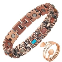 Wollet Copper Magnetic Bracelets for Women，Turquoise Bracelet for Women Copper Ring