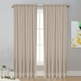 thumbnail image 6 of Polyester Semi-Sheer Curtain Panel | Rod Pocket Style | Solid Color Options Black, Navy, Gray, Beige, Blue, Green | Double-String Sheers | 83.86x51.97in | 1 Piece, 6 of 6