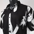 thumbnail image 2 of Camisas Hombre Vestir Camisa de seda de hielo de verano para hombre Camisa de manga corta suelta informal de mangas Wind Design Sense (Black, M), 2 of 7
