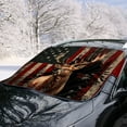 thumbnail image 2 of Xoenoiee Deer Forest American Flag Print Car Windshield Snow Cover, Foldable Ice Windshield Cover Snow Protection Cover, Easy to Use, Universal Fit for Cars, SUV, Sedan, Hatchback, 2 of 7