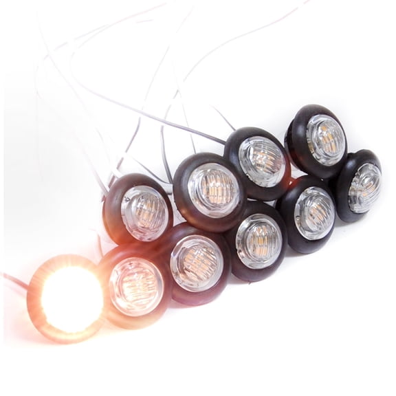 Dream Lighting 12V LED Side Marker Lights,Bullet Eyeball Clearance Light,RV Camper Trailer Boat,Amber Lighting,10-Pack