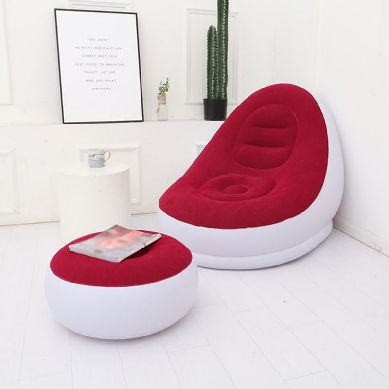 Deror Inflatable Foot Stool Portable PVC Inflatable Foot Stool Cusion Soft Air Chair for Indoor Outdoor Fitness Sports