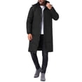 thumbnail image 2 of Abrigo acolchado INSPIRE CHIC para hombres, chaqueta larga de plumas con capucha desmontable, cierre completo, invierno, color negro, 2 of 6