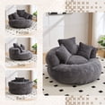 thumbnail image 2 of Villeston Oversized Corduroy Bean Bag Chair with Throw Pillows for Livingroom,Dark Gray, 2 of 7