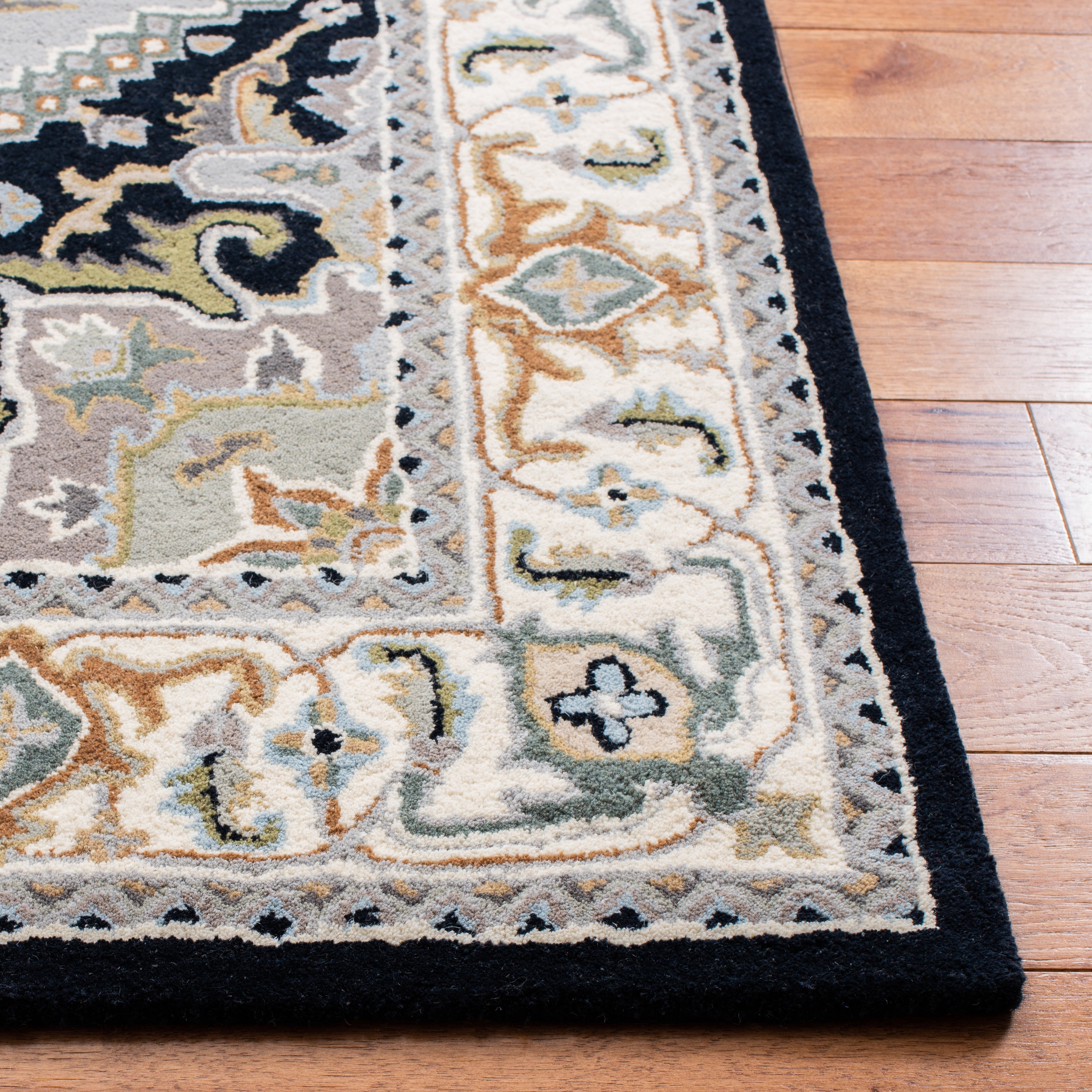 Safavieh Heritage York Oriental Wool Area Rug, Gray/Navy, 6' x 9'