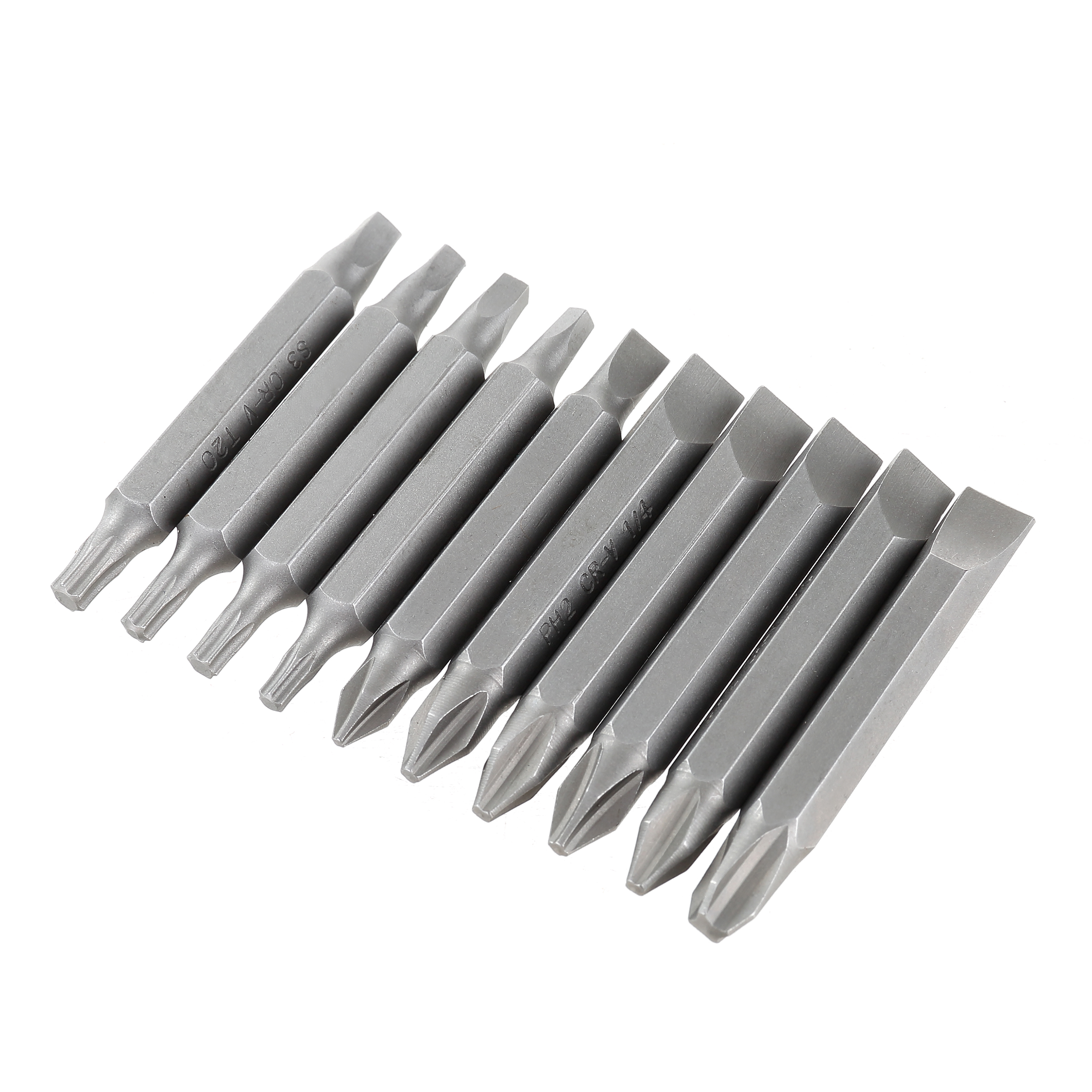 Juego de puntas de destornillador de doble extremo de 2 pulg. Hyper Tough de 10 piezas, material de acero, condición nueva 3