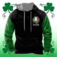 thumbnail image 2 of Kcolen Men St Patrick's Day Hooded Sweatshirt Stand Collar Irish Green Graphic Pullover Casual Jacket St Patricks Day Holiday Celebration Tops, 2 of 3