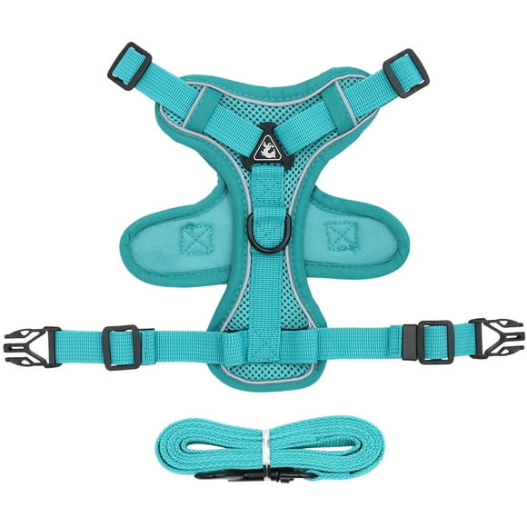 yelldesk Dog Harness and Leash Set, No Pull Breathable Soft Mesh Puppy Vest Harness Reflective Adjustable Pet Harnesses for Small Medium Dogs and Cats - Outdoor Easy Control for Walking