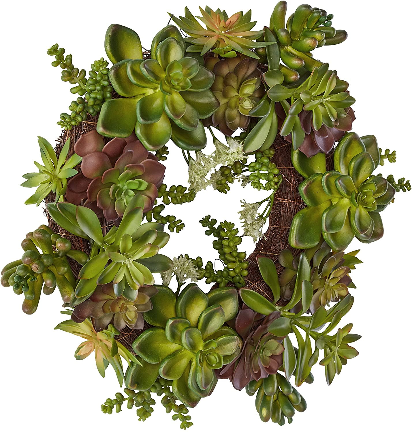 C&Z Artificial Succulents Wreath Set of 3 Hanging Gold Geometric Garland Greenery Wreath Wall Decor for Wedding Party Nursery Backdrop 