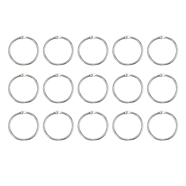 OULII 20pcs Metal Rings for Crafting in Silver for Binder Usage and Organization