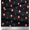 thumbnail image 3 of Soimoi Black Cotton Poplin Fabric Diamond Geometric Decor Fabric Printed Yard 56 Inch Wide, 3 of 3