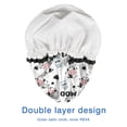 thumbnail image 4 of Shower Caps,White Cow Moo Milk Pattern Waterproof Shower Cap for Women 4 Pieces,Double Reusable Hair Cover for Shower PEVA Elastic Stretch Hem, 4 of 7