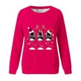 thumbnail image 3 of Women's Long Sleeve Sweatshirts Christmas Graphic Print Tee Shirts Round Neck Casual Soft Lightweight Sweater Tops, 3 of 3