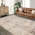 thumbnail image 2 of 9x12 Vintage Area Rug Washable Living Room Carpet Non Slip Bedroom Indoor Office Low Pile Traditional Distressed Retro Accent Rug Beige, 2 of 6