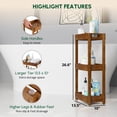 thumbnail image 4 of Beefurni Acacia Wood Shower Caddy, 3 Tier Freestanding Bathroom Storage Rack, Natural, 4 of 8
