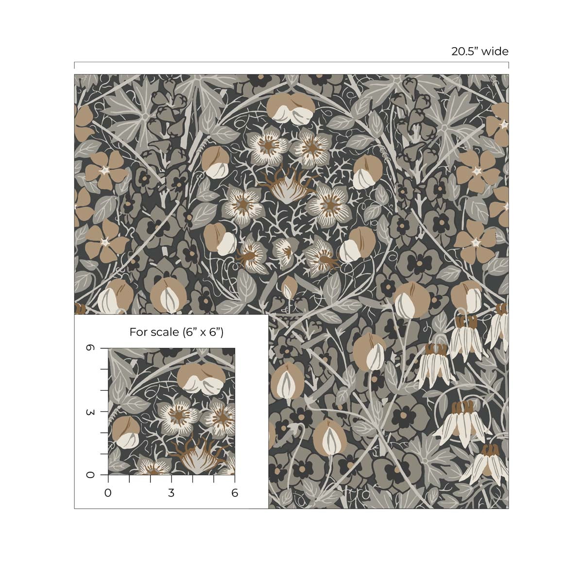 NextWall Wrought Iron & Chamois Tulip Garden Peel and Stick Wallpaper