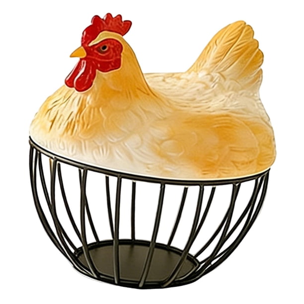 Cesta de Huevos Canasta Recipiente Organizador de Alimentos Decorativo Diseño Original Material Hierro y Resina Perfecto para y Regalos