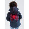 thumbnail image 4 of Marvel Spider-Man Miles Morales Zip Up Puffer Jacket Toddler to Big Kid, 4 of 5