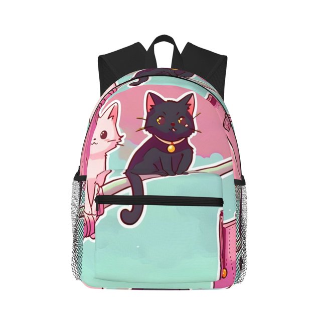 Fotbe Cats On Broomstick Mochila Ligera Casual para Laptop para Hombres y Mujeres, Mochila Impermeable de Uso Diario, Mochila para Universidad
