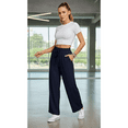 thumbnail image 6 of Women’s Casual Wide Leg Sweatpants Flowy Lounge Pants with Pockets Adjustable Tie Knot Elastic Waist Pajama Pants, 6 of 8