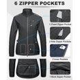 thumbnail image 5 of Women's Cycling Jackets Reflective Packable Running Jacket Windproof Water-Resistant for Hiking Biking with 6 Pockets Cold Weather (Iron Gray 2XL), 5 of 8