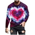 thumbnail image 2 of EchfiProm Valentine Graphic Tees for Men Long Sleeve Shirts Athletic Graphic Heart Young Mens Tops 5XL, 2 of 5