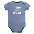 thumbnail image 5 of Touched by Nature Unisex Baby Organic Cotton Bodysuits, Blue Peanut, Newborn, 5 of 5