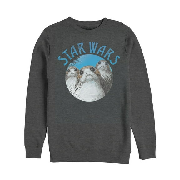 Men's Star Wars The Last Jedi Porg Circle Sweatshirt Charcoal Heather Small