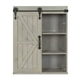 thumbnail image 5 of Kate and Laurel Cates Decorative Wood Wall Storage Cabinet with Sliding Barn Door, Rustic Gray, 5 of 9