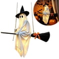 thumbnail image 2 of Flying Ghost Broom Light, Remote Control Hanging Halloween Ornament for Front Porch Yard Patio Indoor Outdoor Decor, 2 of 8
