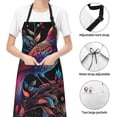 thumbnail image 4 of Kdxio Artistic Colorful Bird Apron with Pockets Adjustable Kitchen Aprons for Men Women Waterproof Aprons for Cooking,Drawing,Crafting, Baking Household Cleaning, 4 of 5