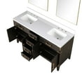 thumbnail image 4 of Laurel 60 in W Brown Oak Double Bath Vanity, Cultured Marble Top, and 28 in Mirrors, 4 of 9