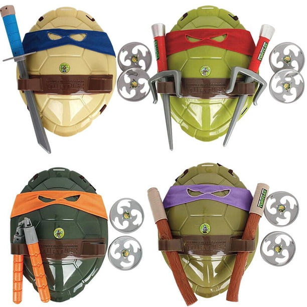 Figuras de acción de la película de dibujos animados para niños, juguetes Ninja, tortugas, armas de armadura, Leo, Raph, Mikey, Cosplay, accesorios de concha, regalo