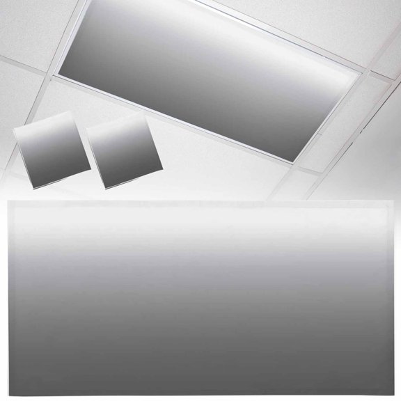 2 Pack Gradient Grey Fluorescent Light Covers for Ceiling Lights Magnetic Ceiling Light Covers Overhead Light Filters for Office Classroom Home