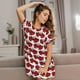 thumbnail image 3 of Disketp Cute Red Crab para Camisón Corto de Manga Corta para Mujeres, Camisón Cómodo con Escote Redondo, Bonito y Confortable, 3 of 6