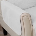 thumbnail image 4 of Reversible Quilted Furniture Protector, Machine Washable Slipcover, Recliner, White / Sand, 4 of 6