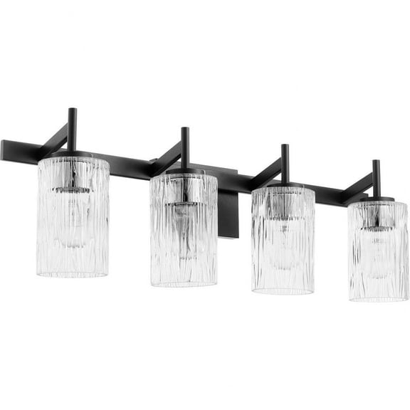 4 Light Vanity Light in Transitional Style-9.25 inches Tall and 28.5 inches Wide-Tetured Black Finish Bailey Street Home 183-Bel-4636738