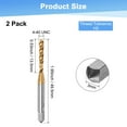 thumbnail image 3 of Uxcell 2-Pack 4-40 UNC Grifo de Flute Espiral, Grifo de Rosca a la Derecha Recubierto de Titanio HSS, 3 of 7