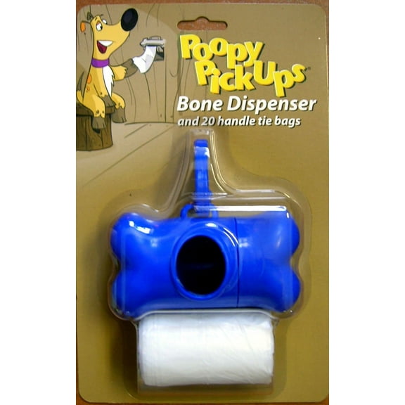 Bone Dispenser Pet Waste Bags, Handle Tie, 20-Ct. Roll