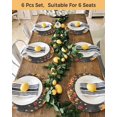 thumbnail image 4 of 13 Inch Round Placemats Set of 6, Orange Pumpkin Fall Non Slip Heat Insulation PP Table Mats, Sunflower Thanksgiving Botanical Leaves Washable Place Mats for Kitchen Dining Party Table Decor, 4 of 7